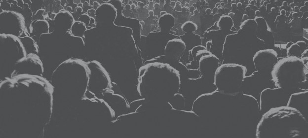 silhouette of audience from behind