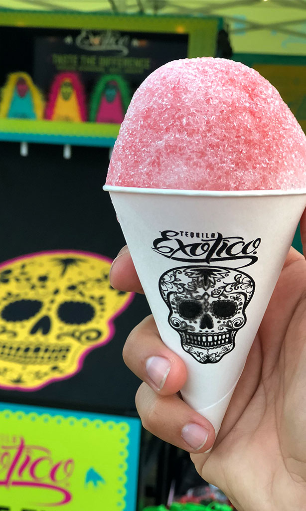 Tequila Exotico shaved ice drink