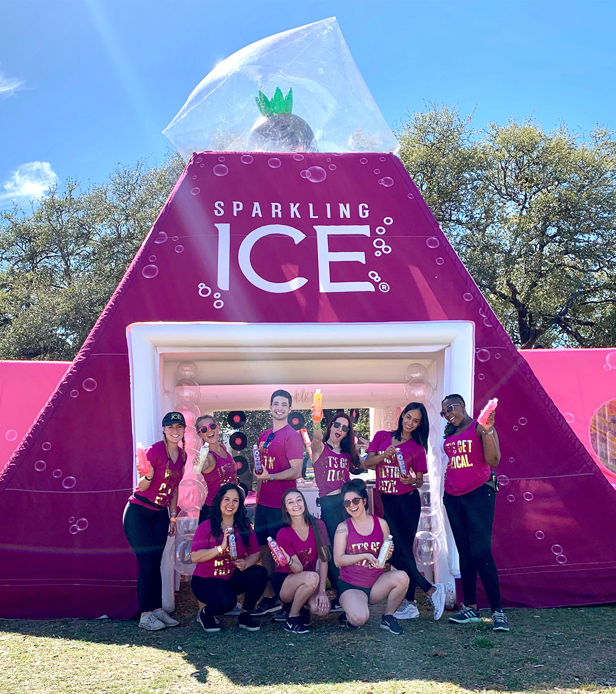 Sparkling ICE Inflatable tent with brand ambassadors