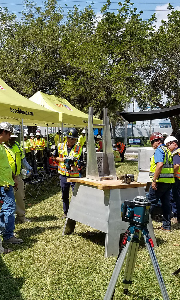 Bosch safety demonstration at construction site