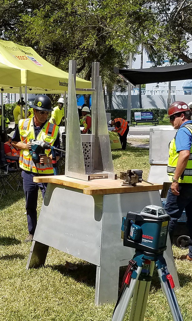 Bosch safety demonstration at construction site