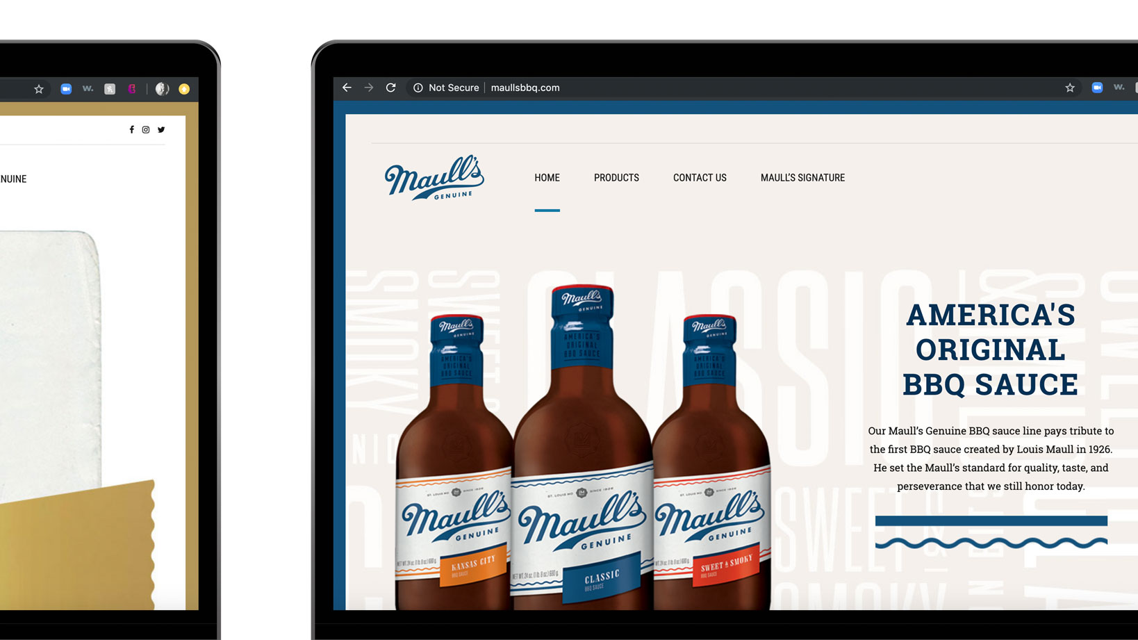 Maull’s Genuine website Design, E-commerce, content and social Media